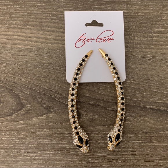 Snake Earring With Stones - Picture 4 of 4